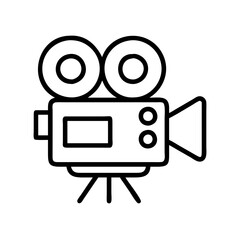 film projector icon, film projector line art - simple line art of film projector, perfect for film projector logos and icons