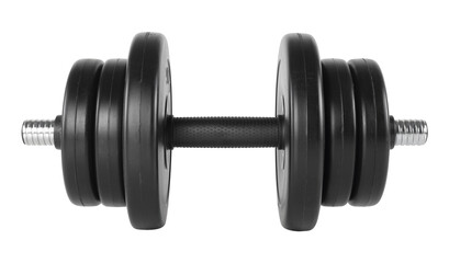 Sport and fitness - Front view Dumbbell with six weights. Isolated