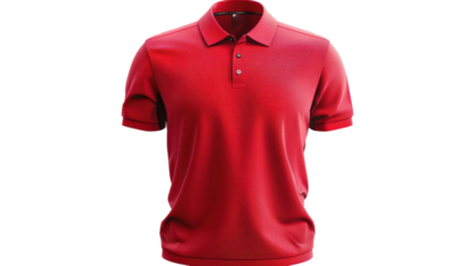 Red polo shirt on transparent background