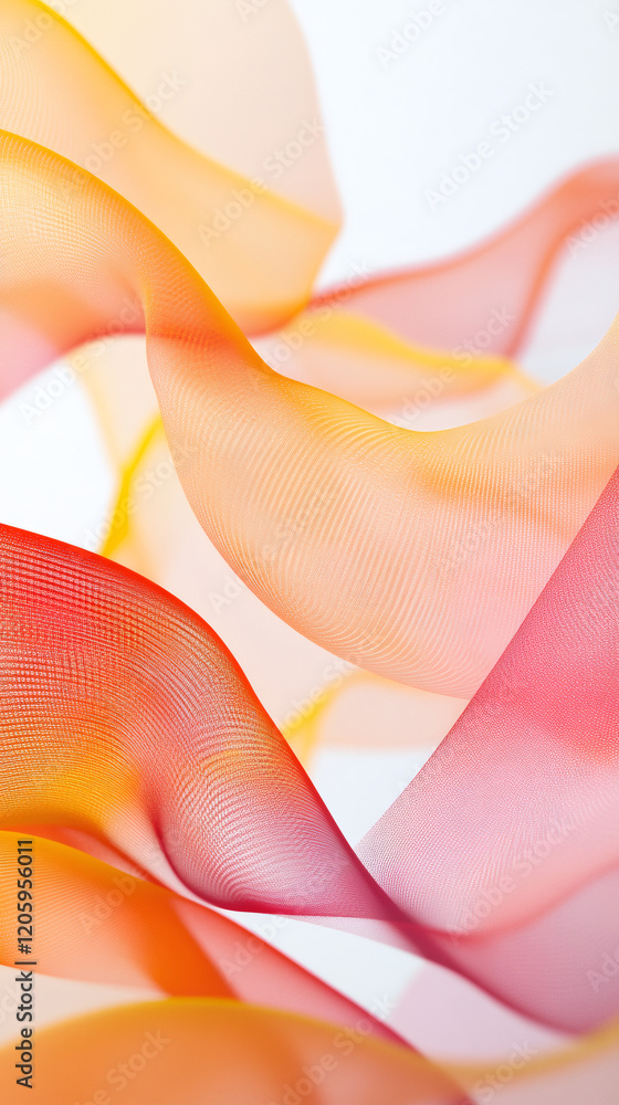 Leinwandbilder vibrant red and yellow waves weaving dynamic abstract patterns, representing fluid motion and contem