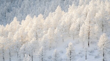 Winter Snow Covered Forest Trees Landscape