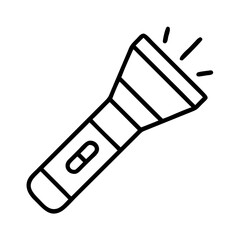 flashlight icon, flashlight line art - simple line art of flashlight, perfect for flashlight logos and icons