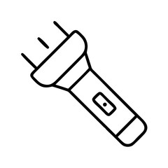 flashlight icon, flashlight line art - simple line art of flashlight, perfect for flashlight logos and icons