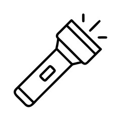 flashlight icon, flashlight line art - simple line art of flashlight, perfect for flashlight logos and icons