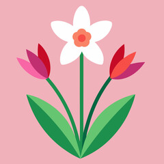Spring flower illustration , spring flower vector design  
