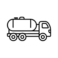 fuel tanker icon, fuel tanker line art - simple line art of fuel tanker, perfect for fuel tanker logos and icons
