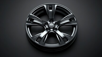 Obraz premium Sleek Black Alloy Wheel Design Automotive Rim
