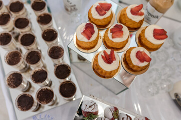 luxury wedding candy bar sweets on the table