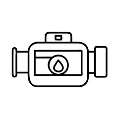 gas meter icon, gas meter line art - simple line art of gas meter, perfect for gas meter logos and icons