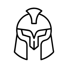 gladiator helmet icon, gladiator helmet line art - simple line art of gladiator helmet, perfect for gladiator helmet logos and icons