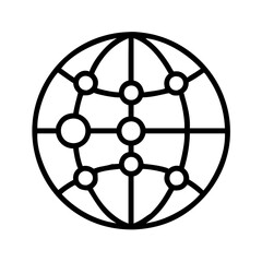 global network icon, global network line art - simple line art of global network, perfect for global network logos and icons