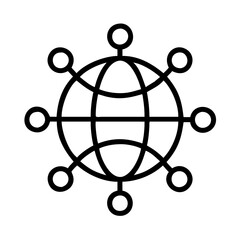 global network icon, global network line art - simple line art of global network, perfect for global network logos and icons