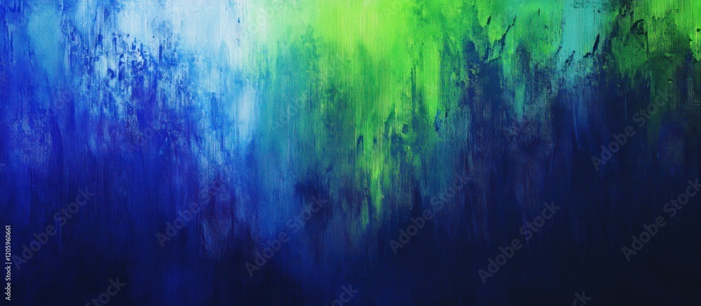 Aufkleber bold gradient from cobalt blue to neon green, illuminated with sharp contrast to enhance the vibranc