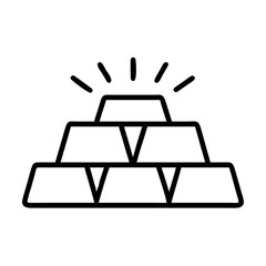 gold bar icon, gold bar line art - simple line art of gold bar, perfect for gold bar logos and icons