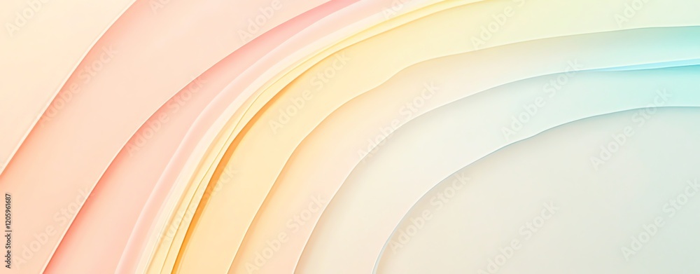 Poster colorful abstract background with smooth curves and soft pastel hues for design projects.