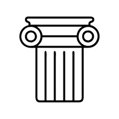 greek column icon, greek column line art - simple line art of greek column, perfect for greek column logos and icons