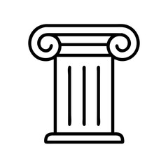 greek column icon, greek column line art - simple line art of greek column, perfect for greek column logos and icons