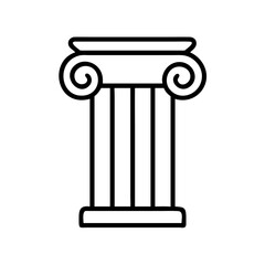 greek column icon, greek column line art - simple line art of greek column, perfect for greek column logos and icons