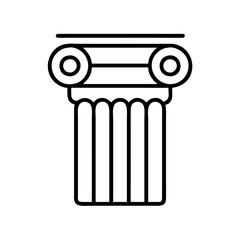 greek column icon, greek column line art - simple line art of greek column, perfect for greek column logos and icons