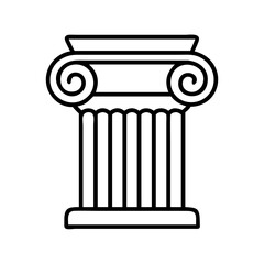 greek column icon, greek column line art - simple line art of greek column, perfect for greek column logos and icons