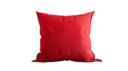 Red pillow on transparent background