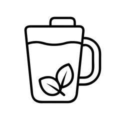 green smoothie icon, green smoothie line art - simple line art of green smoothie, perfect for green smoothie logos and icons