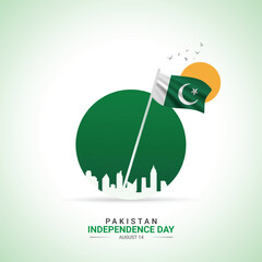 Pakistan Independence Day. Pakistan independence Day creative Design for social media post