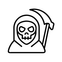 grim reaper icon, grim reaper line art - simple line art of grim reaper, perfect for grim reaper logos and icons