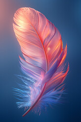 Obraz premium Close-up of a Vibrant Pink and Blue Feather.