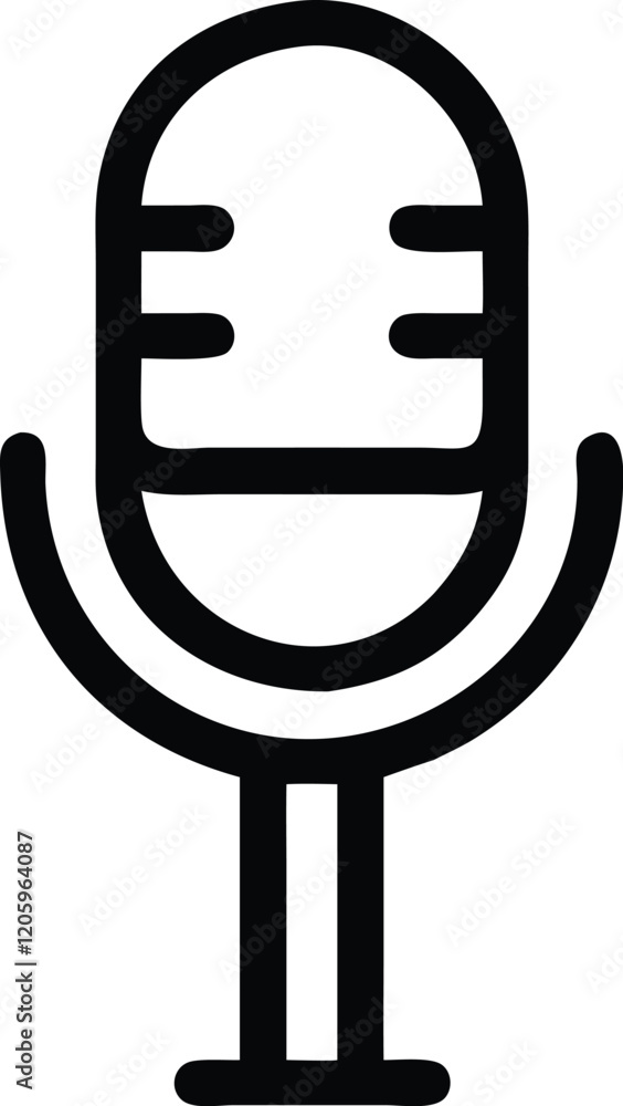 Poster microphone icon outline vector for mobile and web icon.