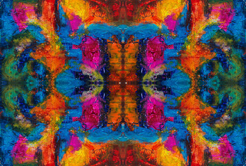 Kaleidoscopic Abstract Art with Vibrant Multicolor Patterns and Intricate Swirl Designs