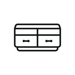 Television stand icon represents entertainment and home organization, perfect for interior design, furniture illustrations, and living room concepts.