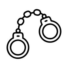 handcuffs icon, handcuffs line art - simple line art of handcuffs, perfect for handcuffs logos and icons