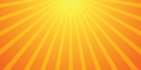 Orange sunburst background vector design. comic background with retro rays background.
