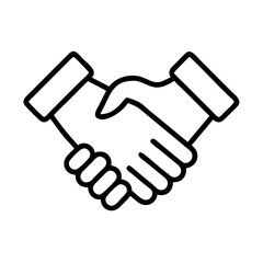 handshake icon, handshake line art - simple line art of handshake, perfect for handshake logos and icons
