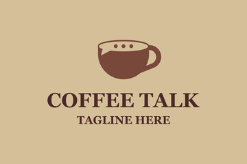 Coffee chat bubble cafe logo icon design vector template. Vector illustration.