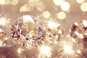 Sparkling Diamonds Luxurious Gemstones Brilliant Shine Close Up