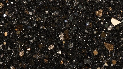 Black Background With Gold And Silver Glitter Specks