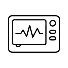 heartbeat monitor icon, heartbeat monitor line art - simple line art of heartbeat monitor, perfect for heartbeat monitor logos and icons