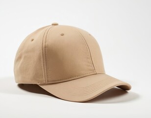 Fototapeta premium A beige baseball cap showcasing a simple and modern design.