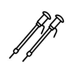 hiking stick icon, hiking stick line art - simple line art of hiking stick, perfect for hiking stick logos and icons