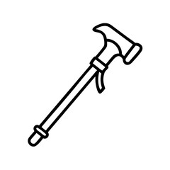 hiking stick icon, hiking stick line art - simple line art of hiking stick, perfect for hiking stick logos and icons