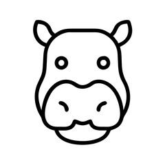 hippo icon, hippo line art - simple line art of hippo, perfect for hippo logos and icons