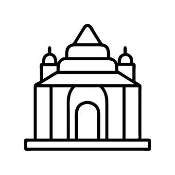 recommend clip art: hindu temple icon, hindu temple line art - simple line art of hindu temple, perfect for hindu temple logos and icons