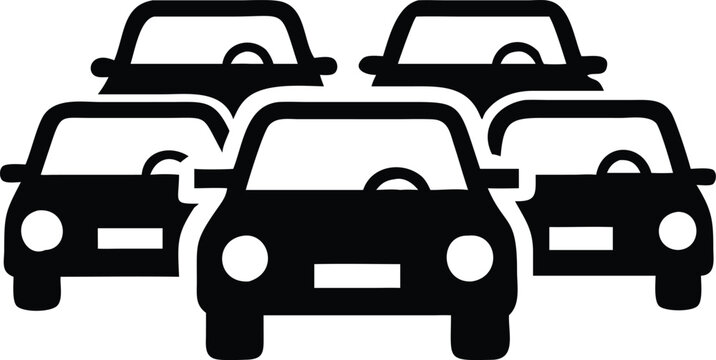 Car traffic jam icon. Car flat vector illustration icon.