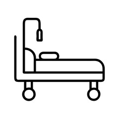 hospital bed icon, hospital bed line art - simple line art of hospital bed, perfect for hospital bed logos and icons