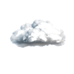 A soft, fluffy cloud drifting peacefully in a bright blue sky. transparent background