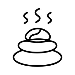 hot stones icon, hot stones line art - simple line art of hot stones, perfect for hot stones logos and icons