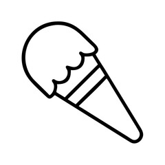 ice cream icon, ice cream line art - simple line art of ice cream, perfect for ice cream logos and icons