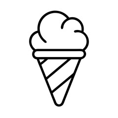 ice cream cone icon, ice cream cone line art - simple line art of ice cream cone, perfect for ice cream cone logos and icons